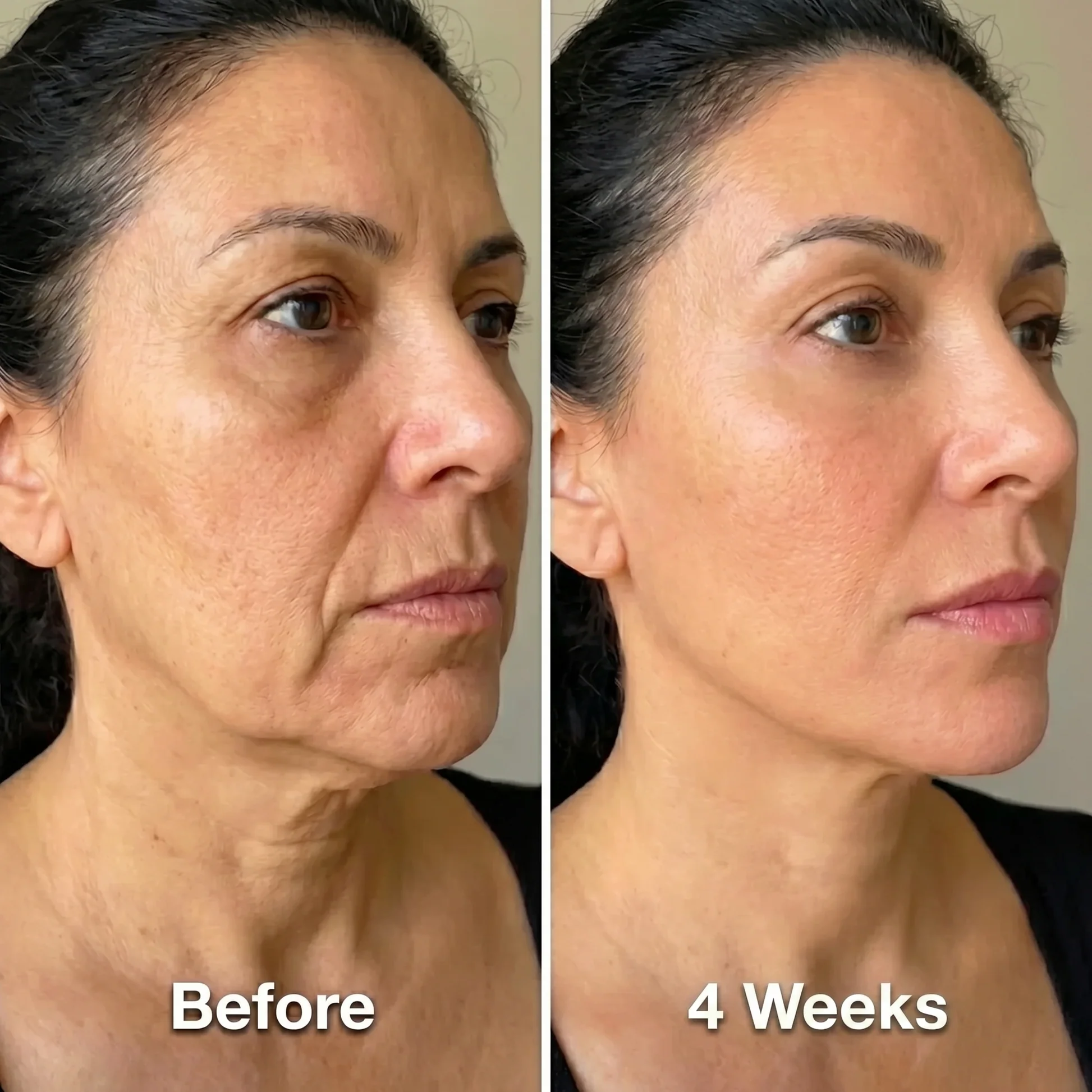 Before and after in 4 weeks — more relaxed and more radiant skin